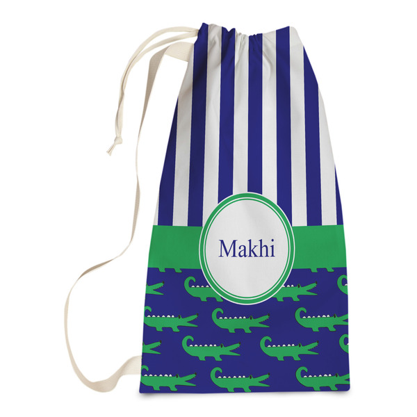 Custom Alligators & Stripes Laundry Bags - Small (Personalized)