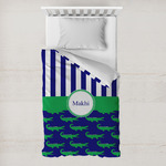 Alligators & Stripes Toddler Duvet Cover w/ Name or Text