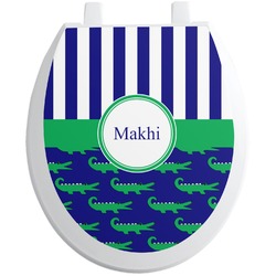 Alligators & Stripes Toilet Seat Decal - Round (Personalized)