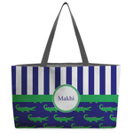 Alligators & Stripes Beach Totes Bag - w/ Black Handles (Personalized)