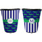 Alligators & Stripes Trash Can Black - Front and Back - Apvl