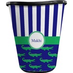 Alligators & Stripes Waste Basket - Double Sided (Black) (Personalized)