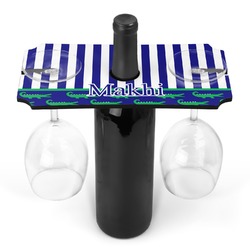 Alligators & Stripes Wine Bottle & Glass Holder (Personalized)