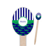 Alligators & Stripes Oval Wooden Food Picks - Single Sided (Personalized)