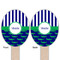 Alligators & Stripes Wooden Food Pick - Oval - Double Sided - Front & Back