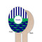 Alligators & Stripes Wooden Food Pick - Oval - Single Sided - Front & Back