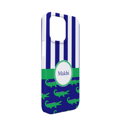 Alligators & Stripes iPhone Case - Plastic - iPhone 13 Mini (Personalized)