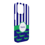 Alligators & Stripes iPhone Case - Plastic - iPhone 13 Pro Max (Personalized)