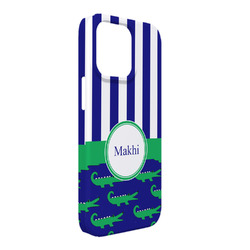 Alligators & Stripes iPhone Case - Plastic - iPhone 13 Pro Max (Personalized)