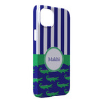 Alligators & Stripes iPhone Case - Plastic - iPhone 14 Plus (Personalized)