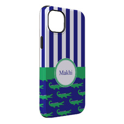 Alligators & Stripes iPhone Case - Rubber Lined - iPhone 14 Plus (Personalized)