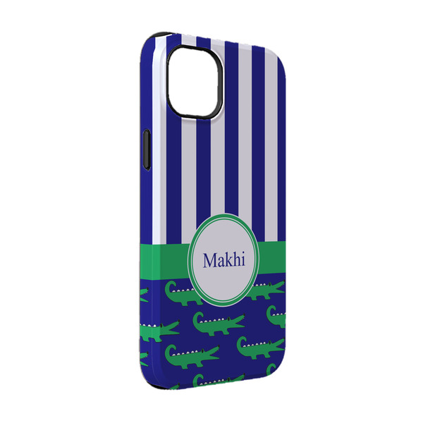 Custom Alligators & Stripes iPhone Case - Rubber Lined - iPhone 14 Pro (Personalized)