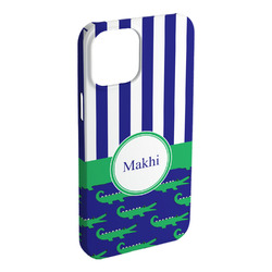 Alligators & Stripes iPhone Case - Plastic - iPhone 15 Plus (Personalized)