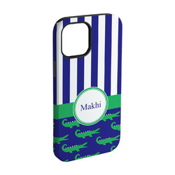 Alligators & Stripes iPhone Case - Rubber Lined - iPhone 15 Pro (Personalized)