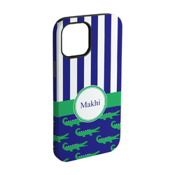 Alligators & Stripes iPhone Case - Rubber Lined - iPhone 15 (Personalized)