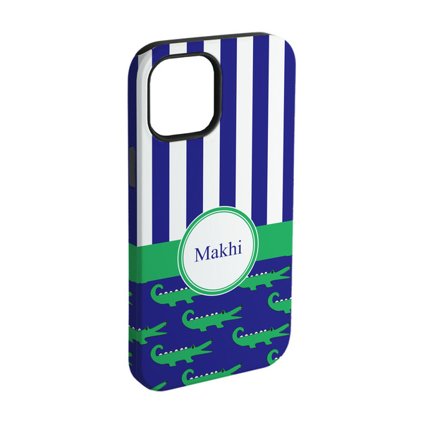 Custom Alligators & Stripes iPhone Case - Rubber Lined - iPhone 15 (Personalized)