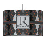 Modern Chic Argyle 12" Drum Pendant Lamp - Fabric (Personalized)