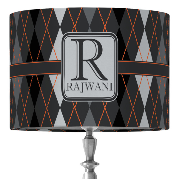 Custom Modern Chic Argyle 16" Drum Lamp Shade - Fabric (Personalized)