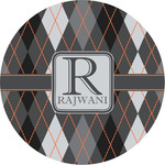 Modern Chic Argyle Multipurpose Round Labels - Custom Sized (Personalized)