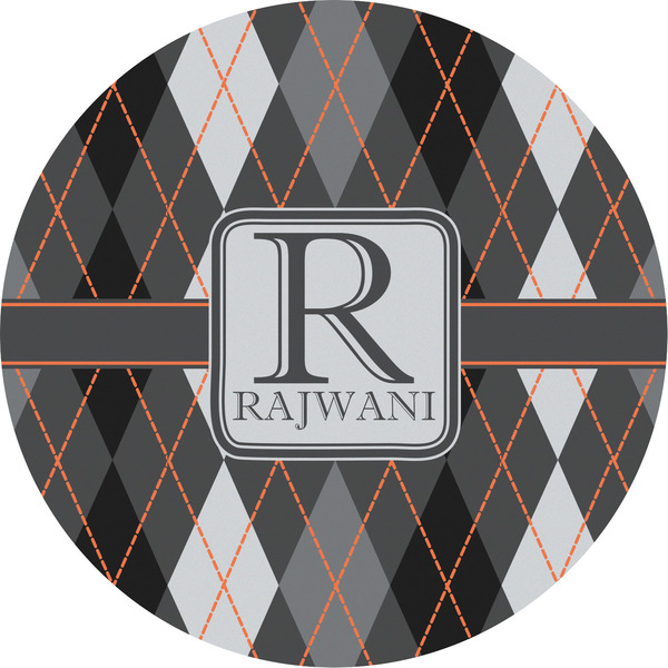 Custom Modern Chic Argyle Multipurpose Round Labels - 5" (Personalized)