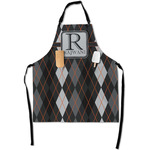 Modern Chic Argyle Apron With Pockets w/ Name and Initial