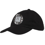 Modern Chic Argyle Baseball Cap - Black (Personalized)