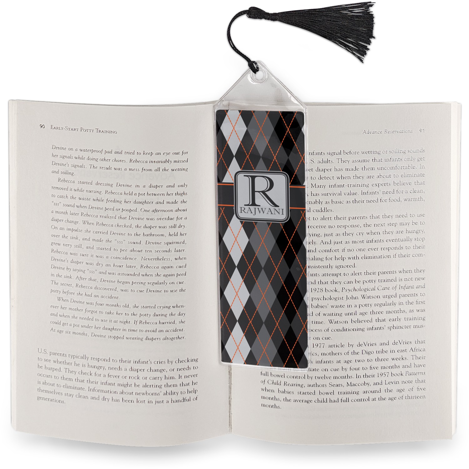 Custom Modern Chic Argyle Book Mark w/Tassel (Personalized