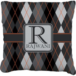 Modern Chic Argyle Faux-Linen Throw Pillow 26" (Personalized)