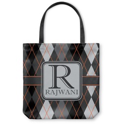 Modern Chic Argyle Canvas Tote Bag - Medium - 16"x16" (Personalized)