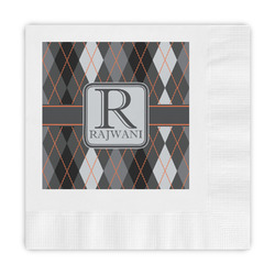 Modern Chic Argyle Embossed Decorative Napkins (Personalized)