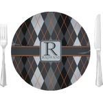 Modern Chic Argyle 10" Glass Lunch / Dinner Plates - Single or Set (Personalized)