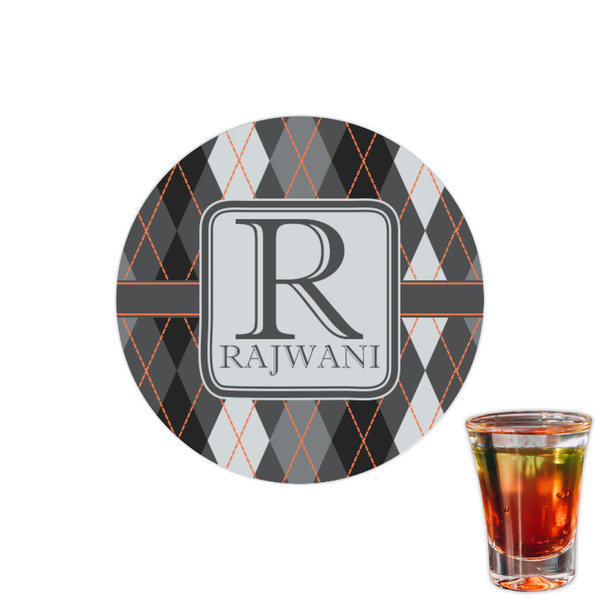 Custom Modern Chic Argyle Printed Drink Topper - 1.5" (Personalized)