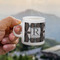 Modern Chic Argyle Espresso Cup - 3oz LIFESTYLE (new hand)