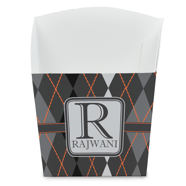 Custom Modern Chic Argyle French Fry Favor Boxes (Personalized)