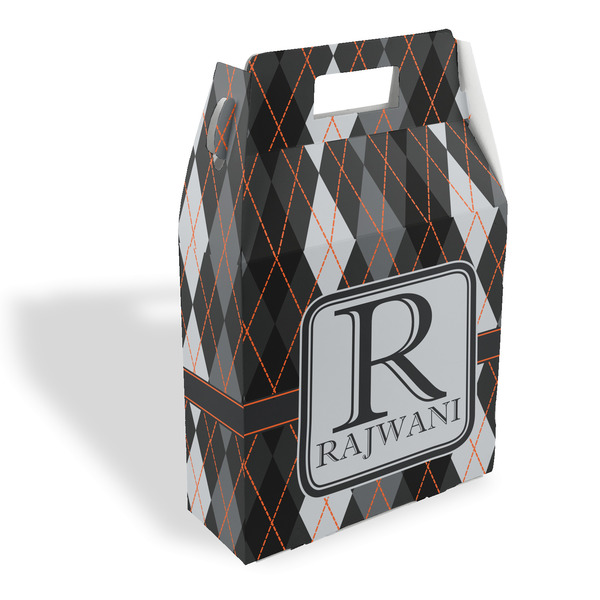 Custom Modern Chic Argyle Gable Favor Box (Personalized)