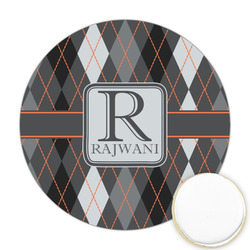 Modern Chic Argyle Printed Cookie Topper - 2.5" (Personalized)
