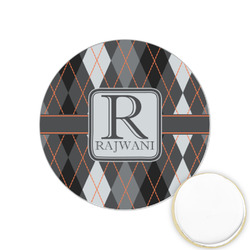 Modern Chic Argyle Printed Cookie Topper - 1.25" (Personalized)