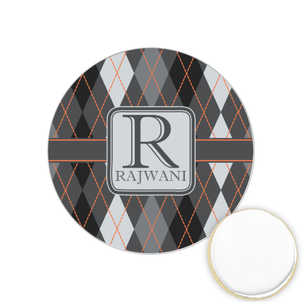 Custom Modern Chic Argyle Printed Cookie Topper - 1.25" (Personalized)