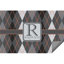 Modern Chic Argyle Indoor / Outdoor Rug - 6'x8' w/ Name and Initial