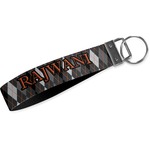 Modern Chic Argyle Webbing Keychain Fob - Large (Personalized)