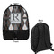 Modern Chic Argyle Large Backpack - Black - Front & Back View