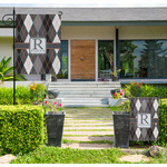 Modern Chic Argyle Large Garden Flag - Single Sided (Personalized)