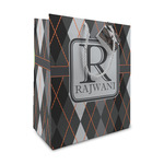 Modern Chic Argyle Medium Gift Bag (Personalized)