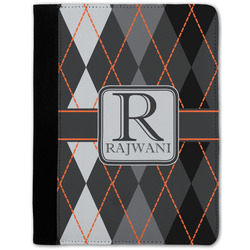 Modern Chic Argyle Notebook Padfolio - Medium w/ Name and Initial