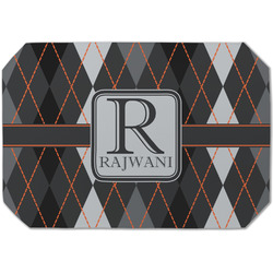 Modern Chic Argyle Dining Table Mat - Octagon (Single-Sided) w/ Name and Initial