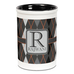 Modern Chic Argyle Ceramic Pencil Holders - Black