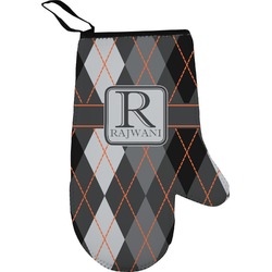 Modern Chic Argyle Right Oven Mitt (Personalized)
