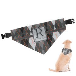 Modern Chic Argyle Dog Bandana - Large (Personalized)