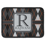 Modern Chic Argyle Iron On Rectangle Patch w/ Name and Initial