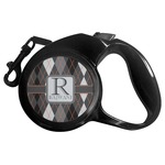 Modern Chic Argyle Retractable Dog Leash - Large (Personalized)